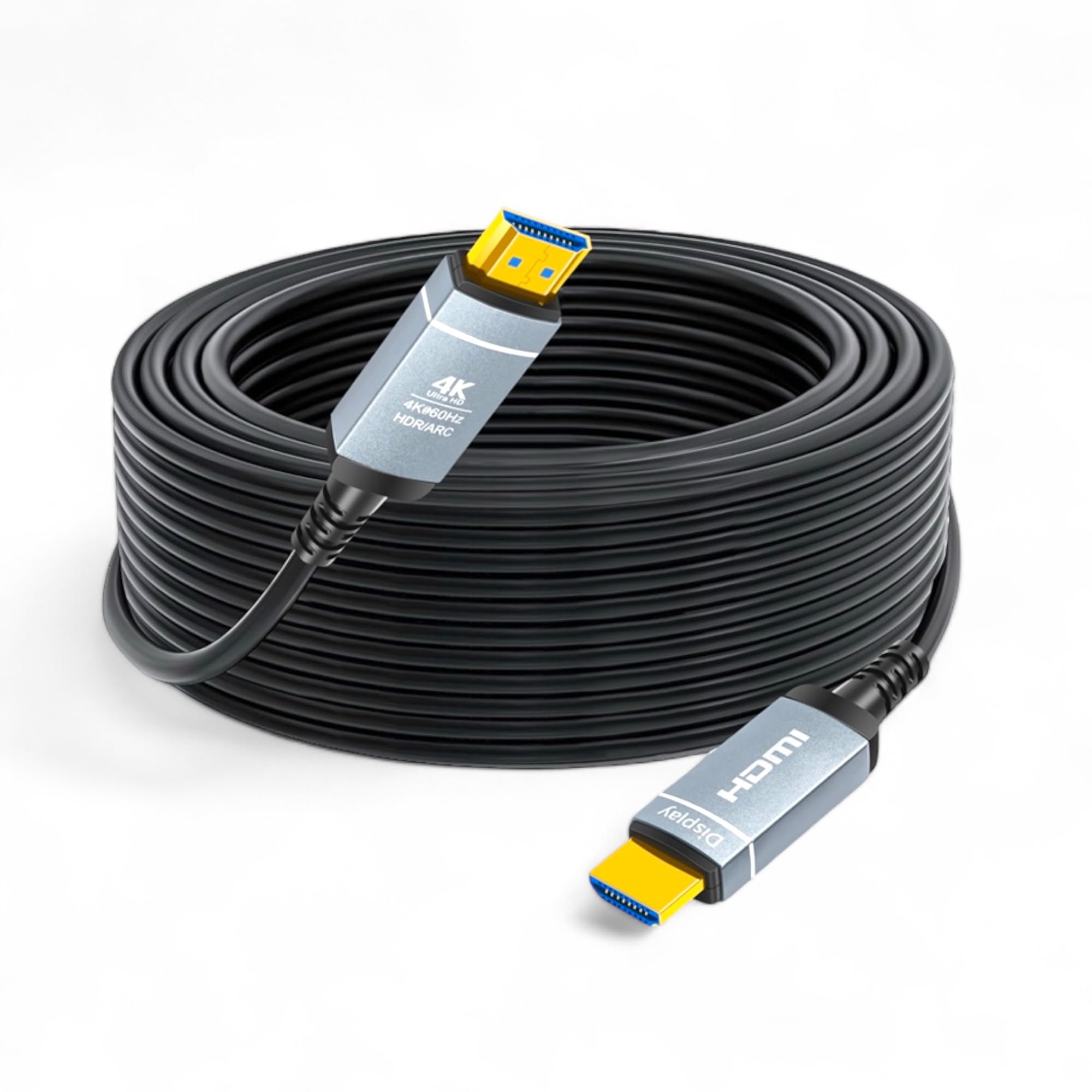 HDMI 2.0 Fiber Optic Cable, 4K@60Hz 4:4:4 18Gbps Ultra High Speed AOC Cable with HDR10, ARC, HDCP2.2, Slim & Flexible Design, Plenum Rated for Home Theater, Gaming, and Professional Use (15ft/5m)