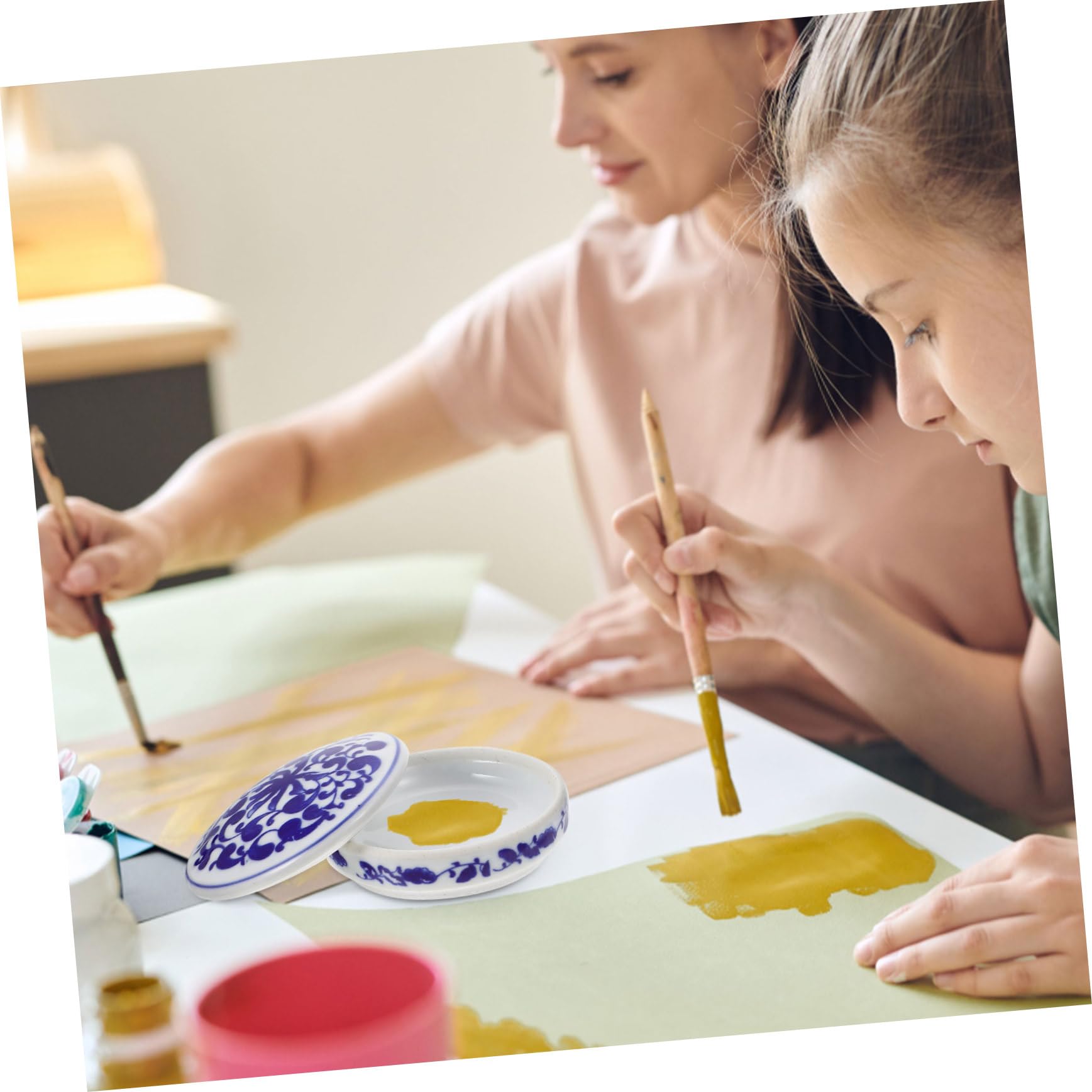 Keramik Pigment mischtablett Stapelbar Langlebig Leicht Tragbar für Öl Aquarellfarben DIY Malpalette für Künstler und Hobby Maler