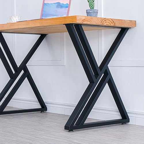 Miniatura 5 de Patas de mesa de 28 pulgadas de alto x 20 pulgadas de ancho, 2 patas de escritorio resistentes para mesa de comedor, patas de mesa de metal de