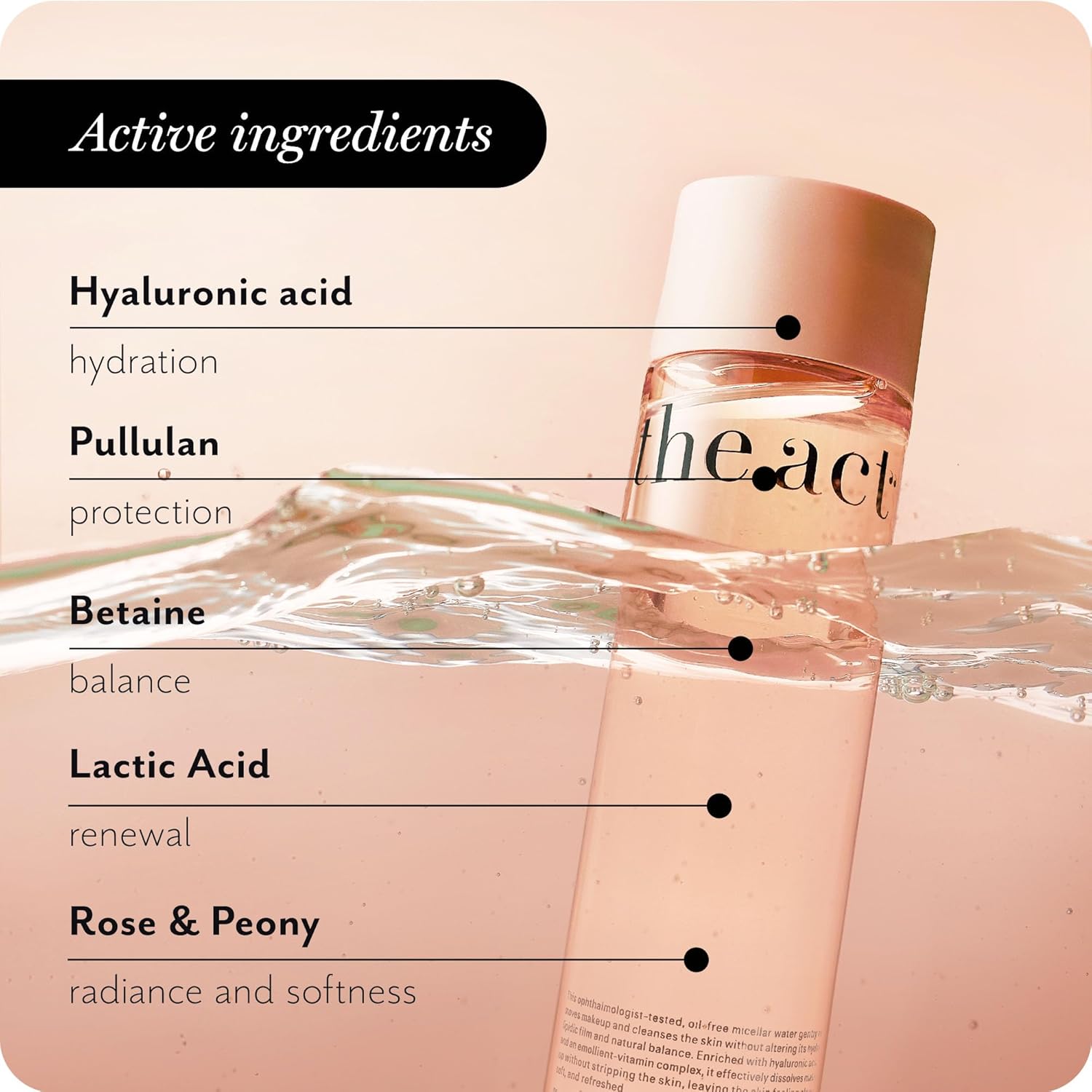 The Act Micellar Water Makeup Remover – Gentle Cleansing for Face & Eyes – Hydrating, Alcohol-Free, Non-Comedogenic, Organic, Sensitive Skin, Waterproof Makeup Remover, Vegan, 8.45 fl oz - Image 5