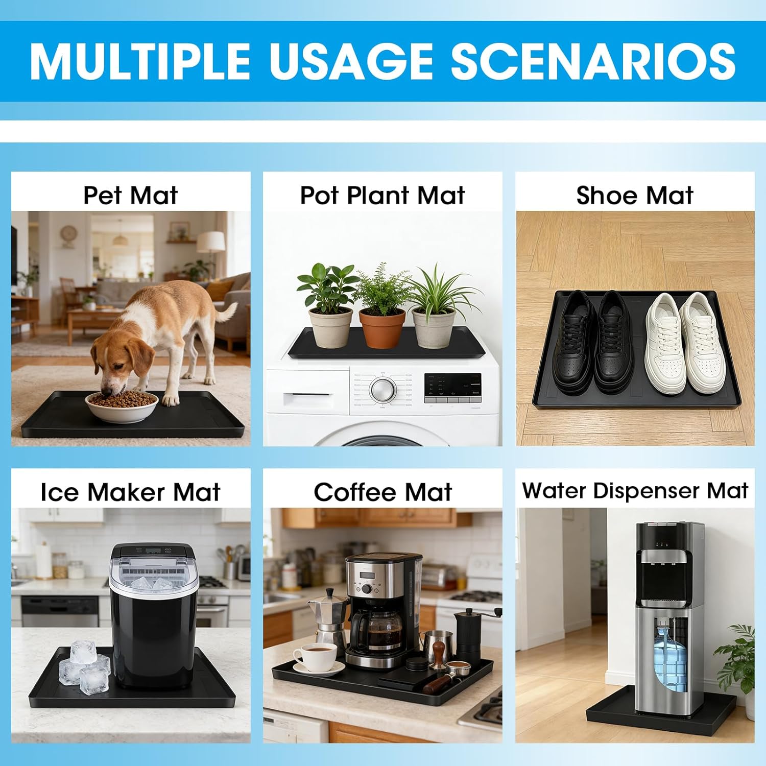 Silicone Mat for Ninja Slushi Max Machine, 21.6 * 15.7 * 0.67 inch Countertop Protector Mat Compatible with Ninja Creami Ice Gream Maker Series, Black - Image 7