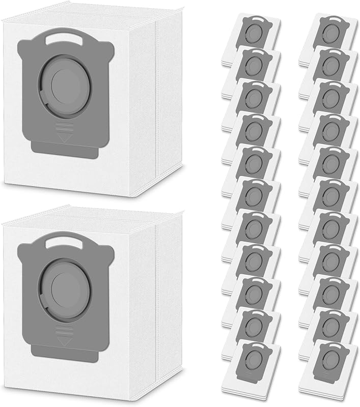 24 Pack Upgrade Vacuum Bags Compatible with iRobot Roomba i7，i7+，i3，i3+，i1+，i4，i4+，i6，i6+，j7，j7+，i8，i8+，s9，s9+ Plus, i & s & j Series, Fit for 104,105, 504, 705, Dirt Disposal Bags.