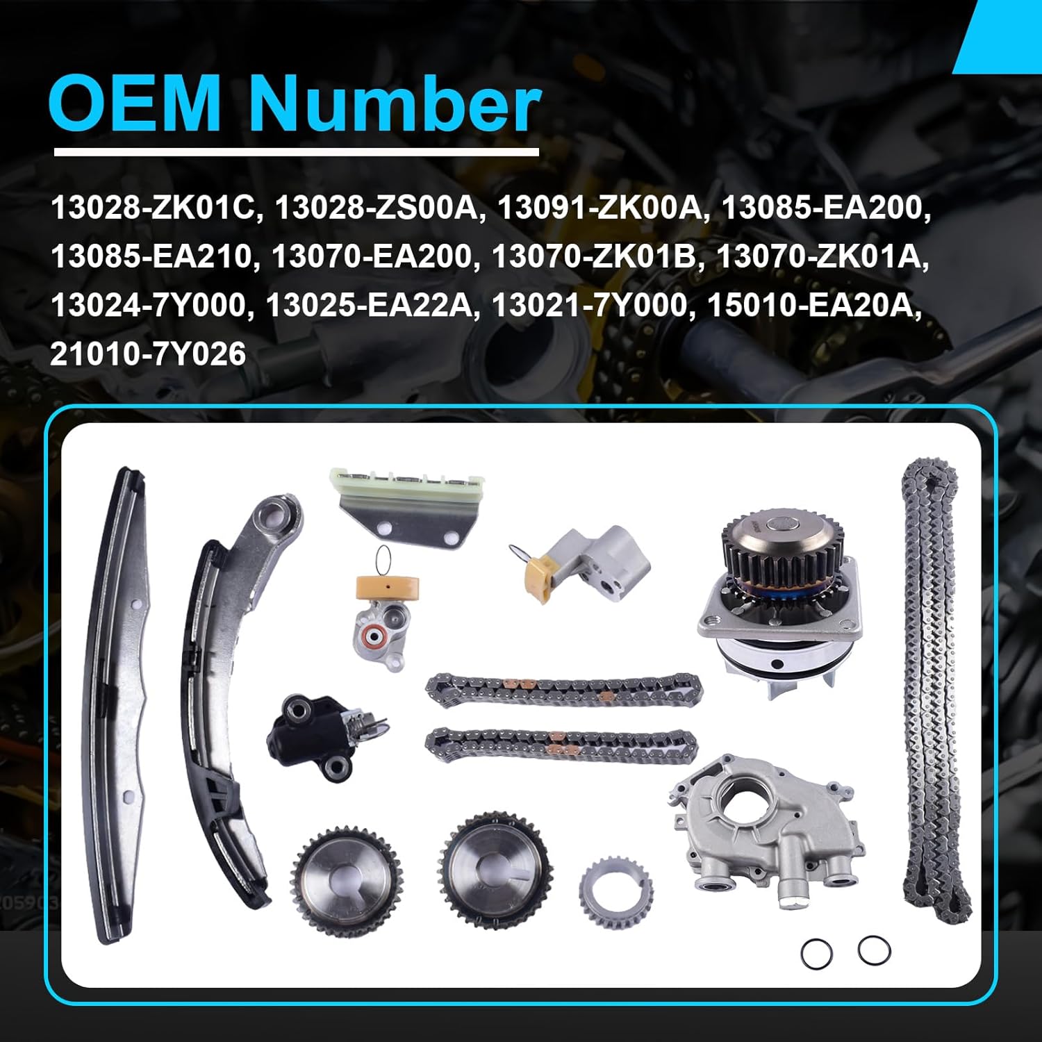 Timing Chain Kit with Water Pump & Oil Pump for 2005-2010 Nissan Frontier Pathfinder Xterra 4.0L V6 VQ40DE Engine – Replace 13028-ZK01C – Reliable Engine Timing Set