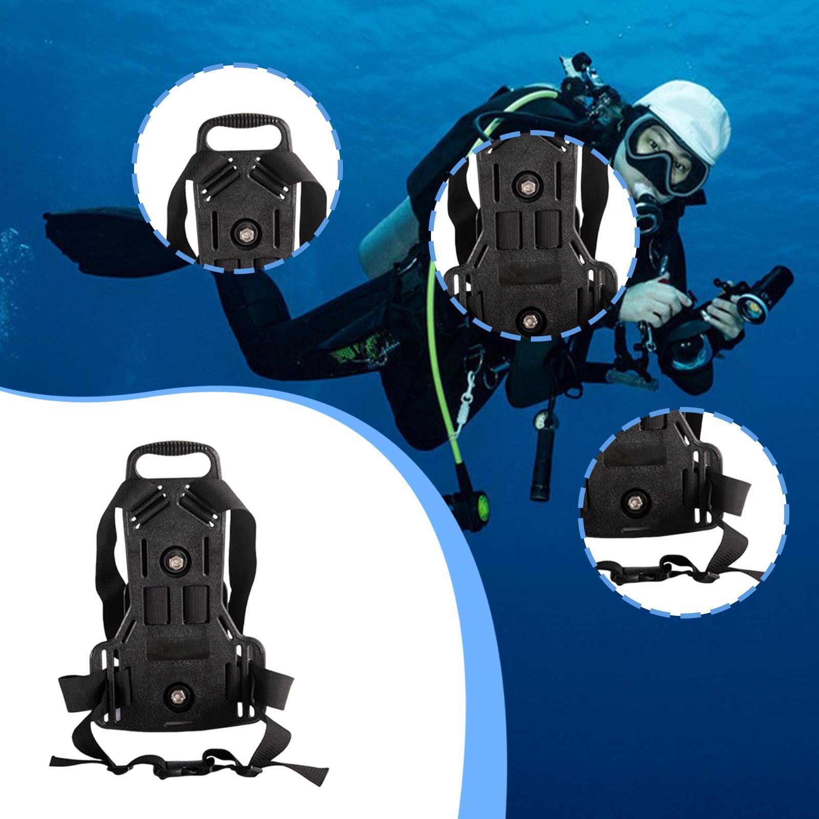 LOVIVER Sac à Dos pour Bouteille plongée, Porte-Bouteille plongée Portable, Harnais Dorsal réglable pour la Natation en Eau Douce et Les