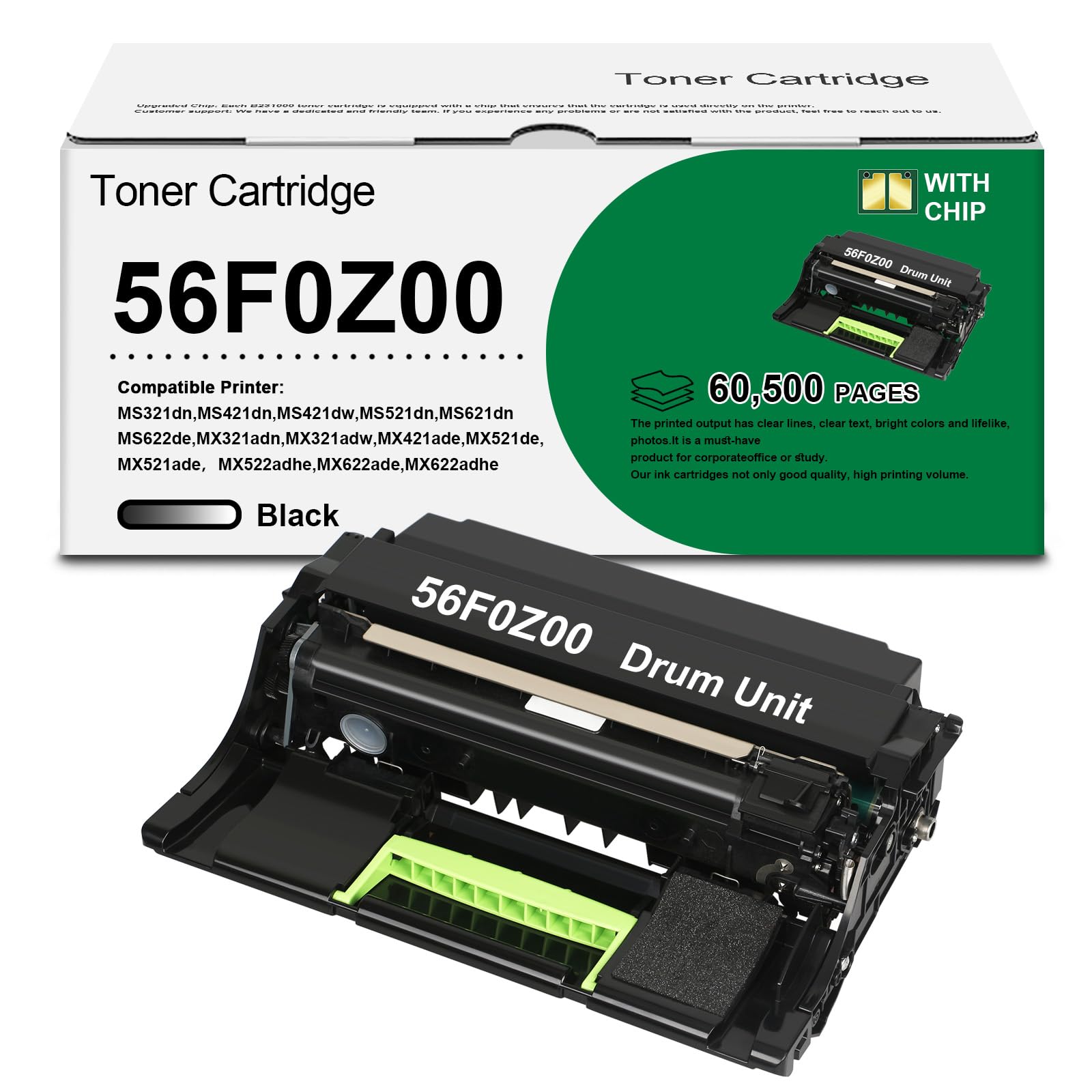 56F0Z00 Black Imaging Unit Compatible for | 56F0Z00 Imaging Unit Replacement for Lexmark B2442dw B2338dw MS321dn MS421dn MS421dw MS521dn MS622de MX321adn Printer