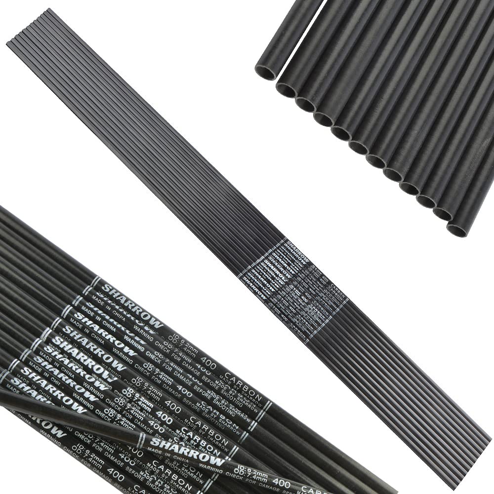 ZSHJGJR 30 Inch Pure Carbon Arrow Shafts - Spine 340/400/500/600, ID 6.2mm For DIY Archery