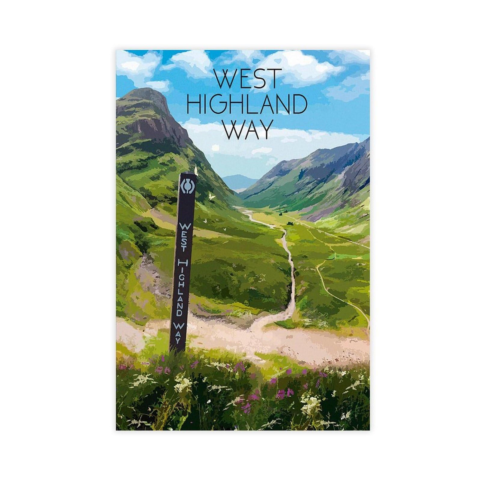 Ncudank West Highland Way Poster Canvas Poster Wall Art Decor Print Picture Paintings For Living Room Bedroom Decoration 20X30inch(50X75cm)