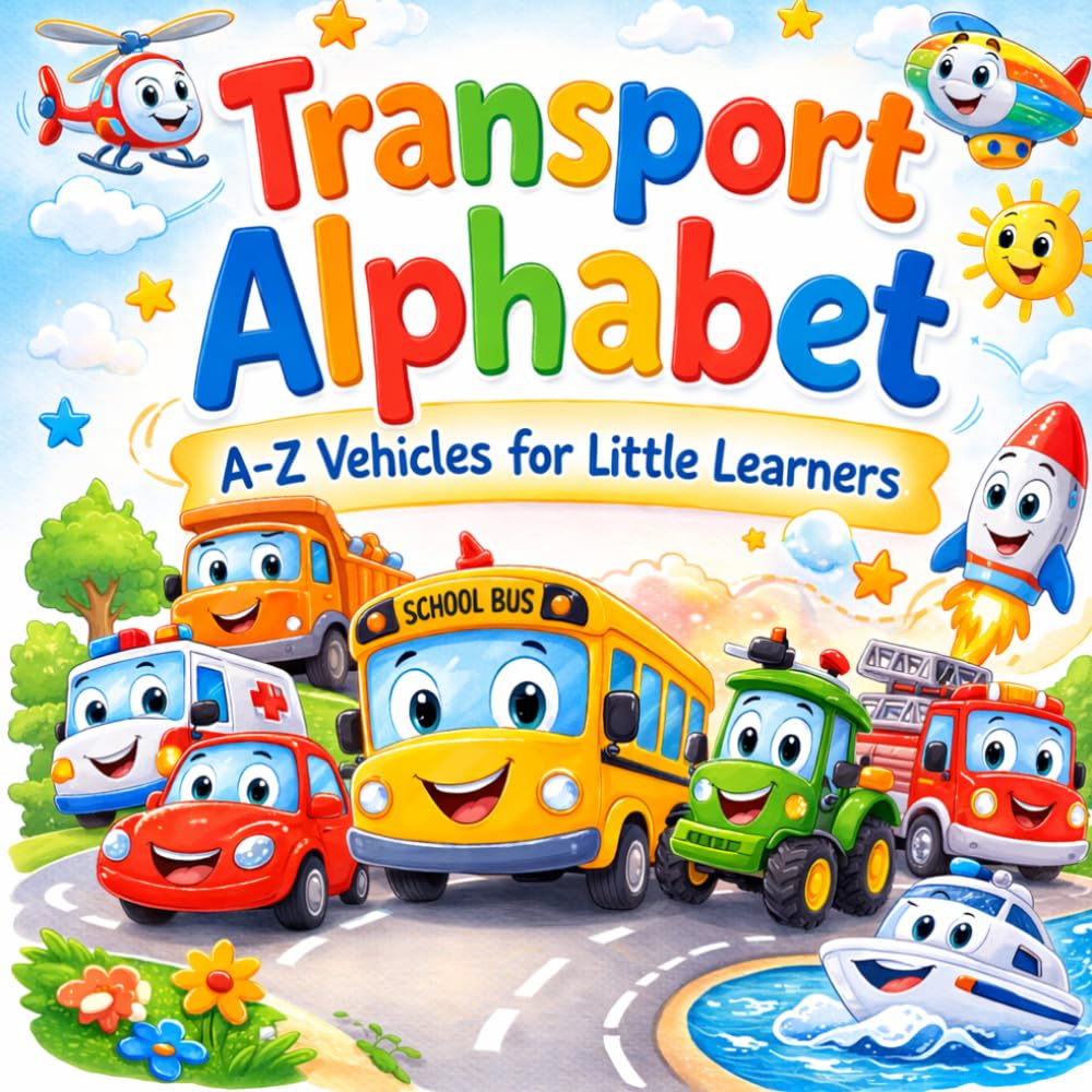 Transport Alphabet A–Z Vehicles for Little Learners: Fun Alphabet Book with Rhymes, Letter Tracing Practice, and Colorful Transportation for Kids Ages ... Early Writing Skills (ABC Adventure Series)