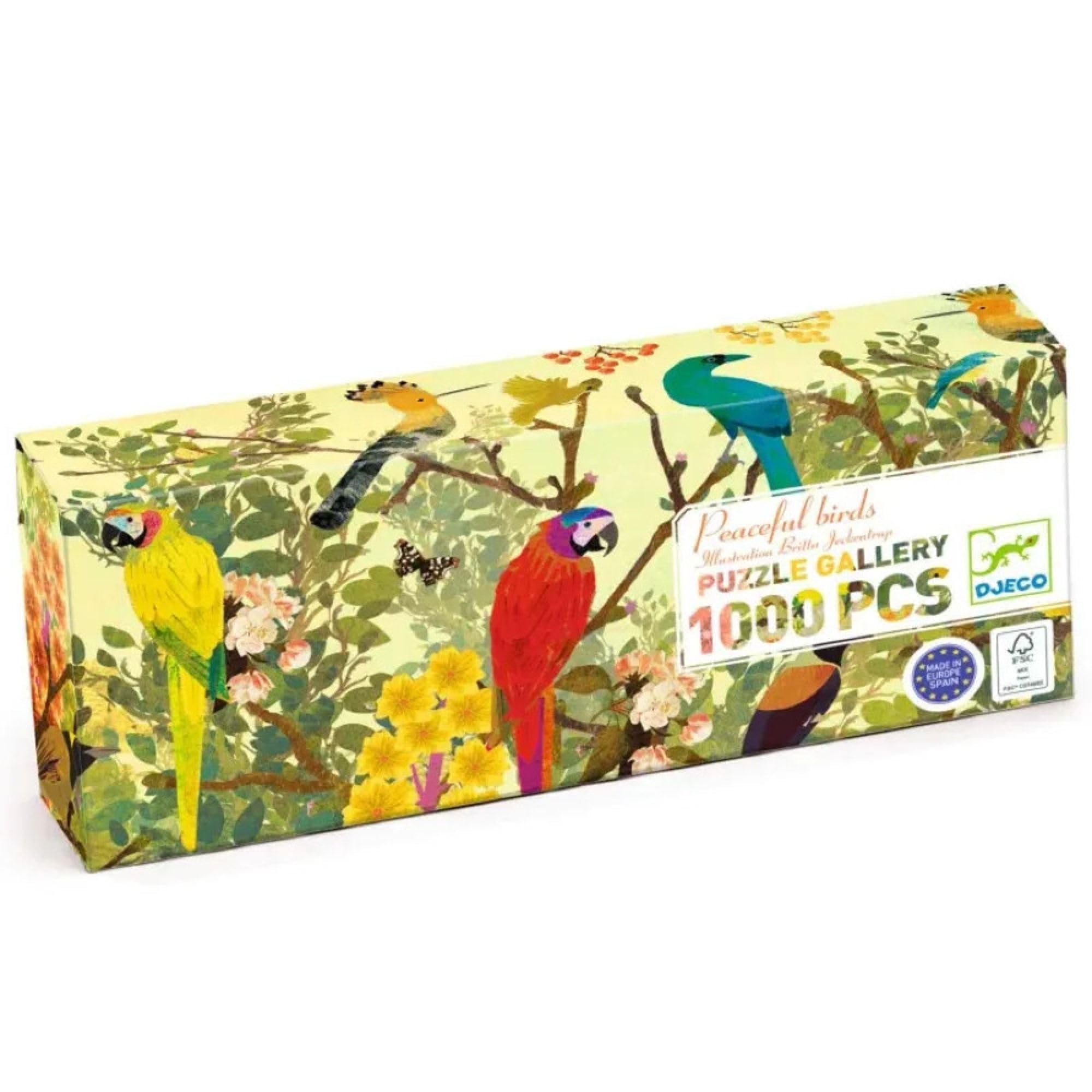 Djeco DJ07693 Puzzle Gallery PEaceful Birds - 1000 Pieces