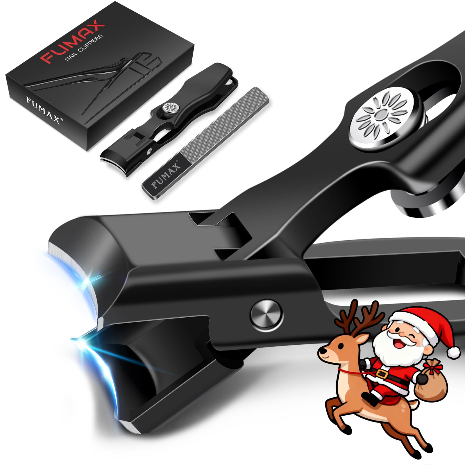 Nail Clippers for Men with Catcher, Stocking Stuffers 2025 Christmas Gifts for Men Women, Large Toenail Clippers for Seniors Thick Toenails, Heavy Duty Sharp Fingernail Clipper with Long Handle