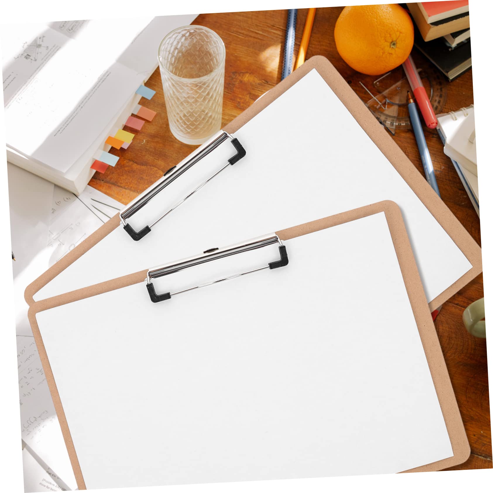 OSALADI 2 Set Portablocco Scrittura Design Per Ufficio E Scuola Clip Per Documenti E Organizzazione Carta Orizzontale 3 Pezzi * 2