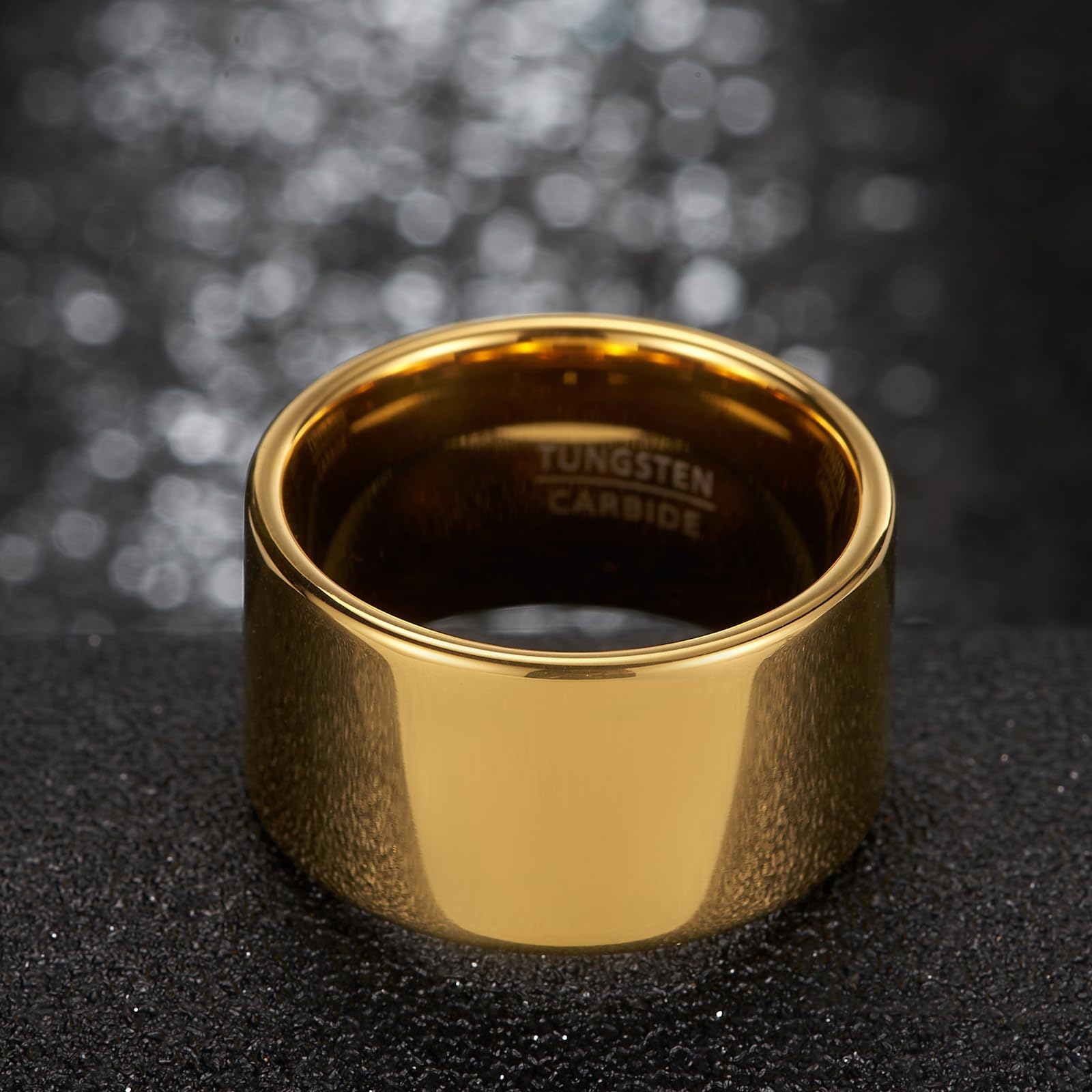 Herren-Daumenring, 14mm breites schweres Wolframband, solider dominanter Statementschmuck, Comfort Fit (US-Größen)