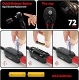 LLAVETOR Set di chiavi dinamometriche regolabili digitali, chiave dinamometrica digitale da 3/8", ampia gamma 3-135 Nm, precisione ± 2%, con display LCD per riparazione auto e moto - 6