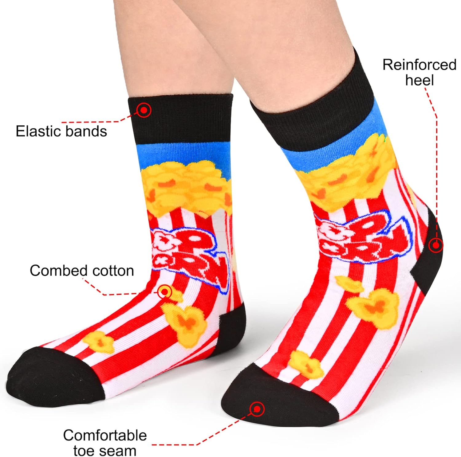 Kids Boys Girls Novelty Crew Socks, Funny Colorful Toddler Calf Socks for 2-18 Years Old - Image 3