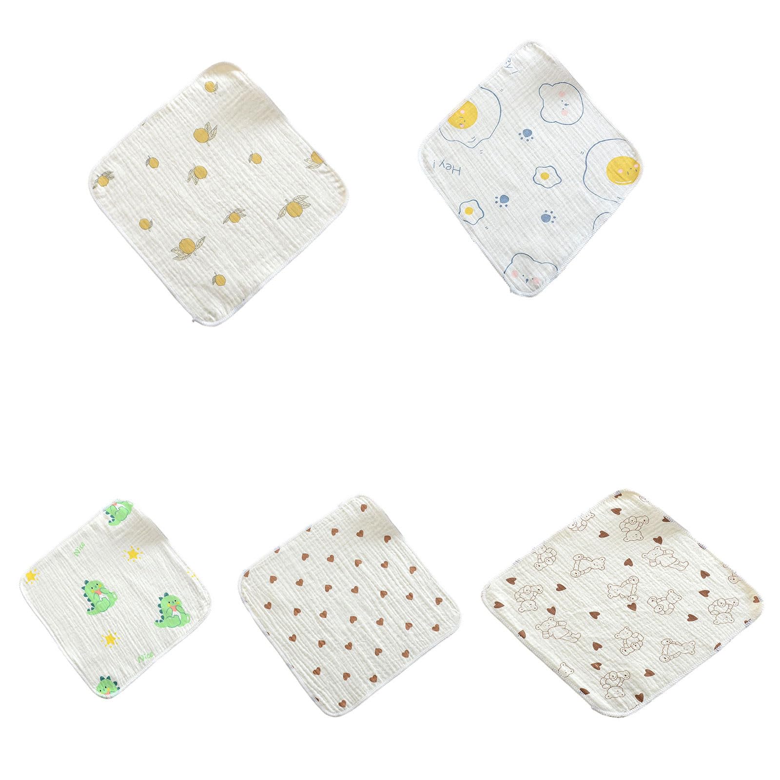 Kaeltsyn Gentle Cotton Gauze Face Towels with Stitching Edging for Daily Use and Travel Towel Sensitive Skin Washcloth