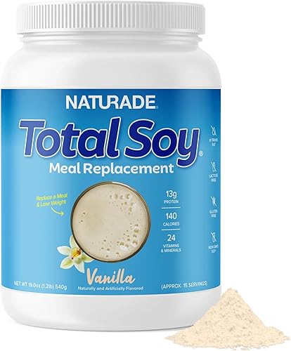 Naturade Proteína de Soja Total en Polvo - 13g de Proteína y 140 Calorías por Porción, Cero Grasas Trans, Soja Sin OMG - Sin Lactosa y Gluten -