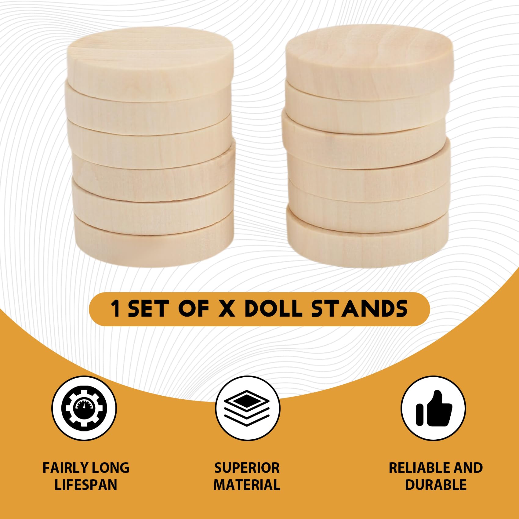 Supporto per Bambola all'Uncinetto 12 Pezzi in Feltro e Legno per Action Figure
