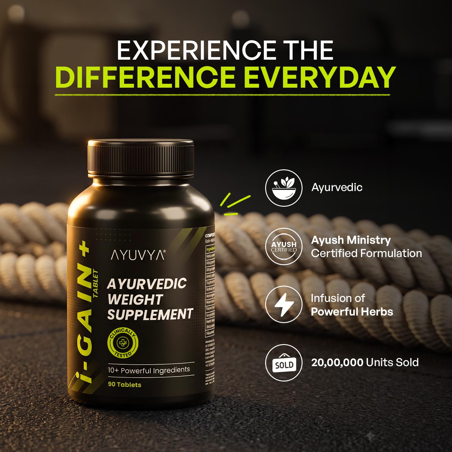 Ayuvya i-GAIN+ | Clinically Proven Ayurvedic Weight Gainer | Helps in Improving Appetite & Weight | 90 Tablets | As Seen on Shark Tank — Amazon image 5
