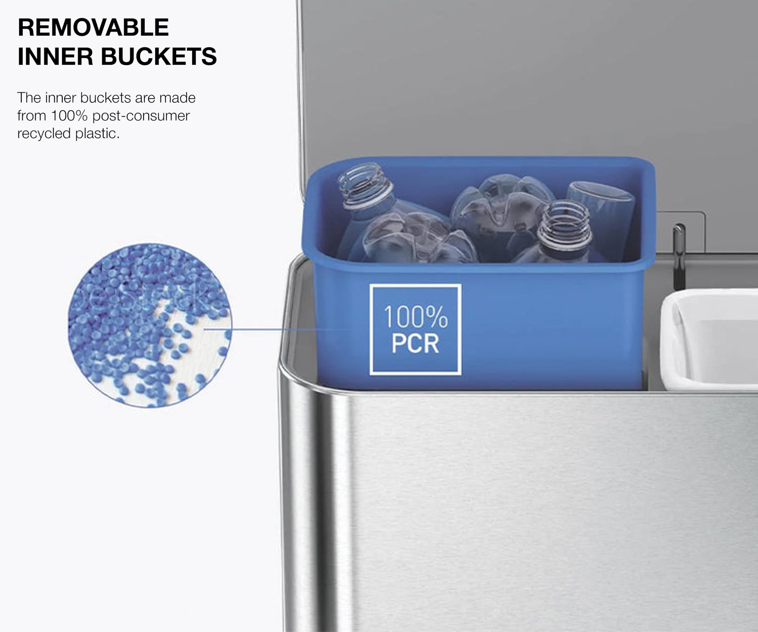 Amazon.com: simplehuman 15L Mini Recycler Step Can, Dual