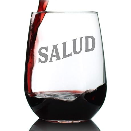 Salud Spanish Cheers - Stemless Wine Glass