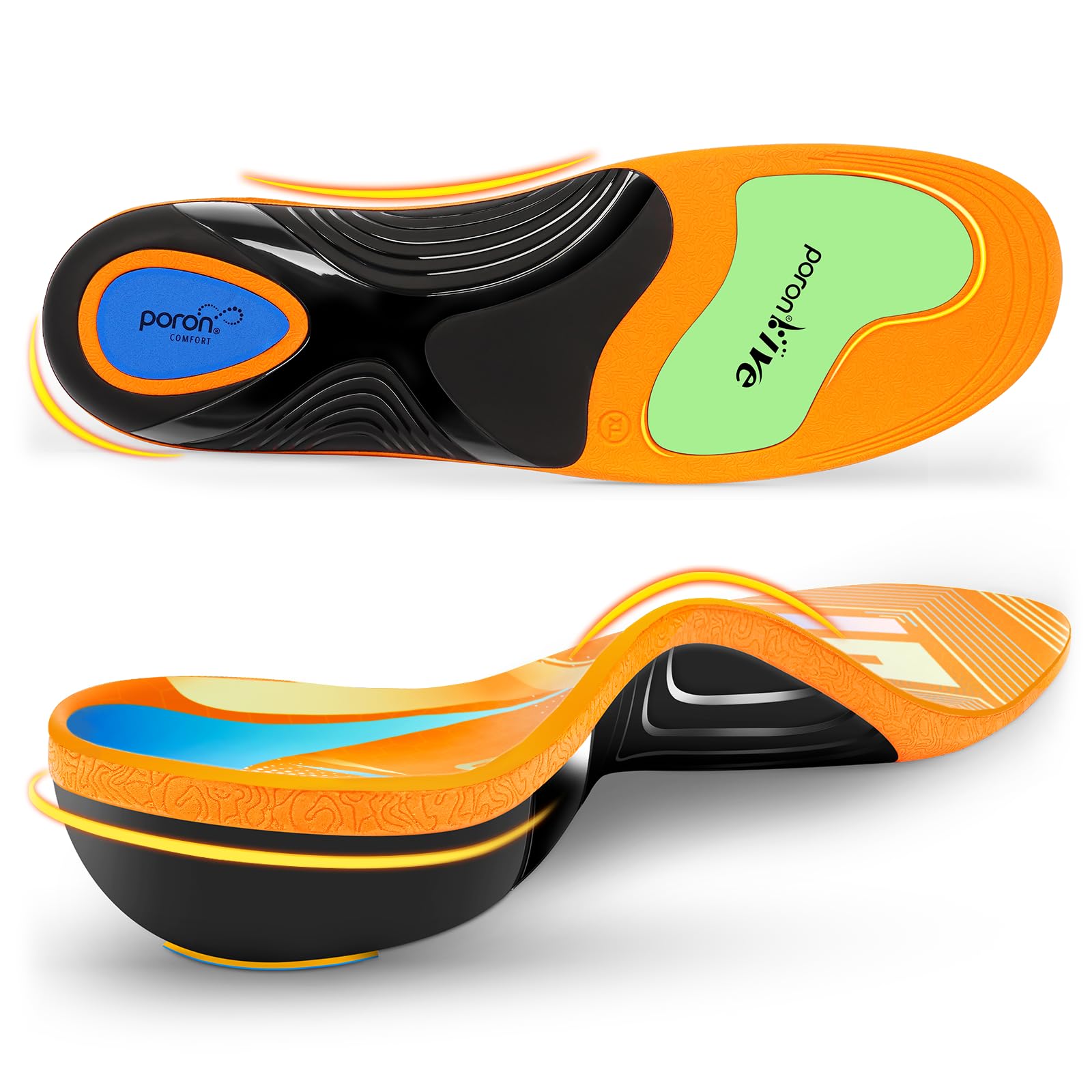 Plantar Fasciitis Insoles Shoe Inserts for Men Women, Arch Support Orthotics Inserts, 240lbs Heavy Duty Work Boot Insoles for Men, Relief Flat Feet,