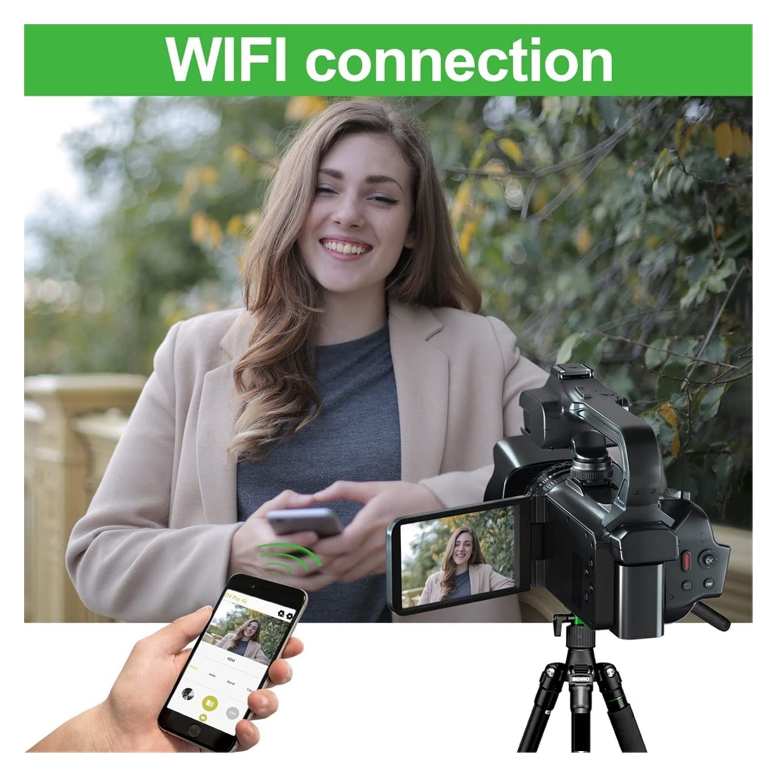 Registratore per videocamera Vlogging con videocamera Videocamera professionale Full 4K Zoom 18X 4quot;Touch Screen 64MP Videocamera Time Lapse Digital Recorder Streaming Webcam(64G SD Card,Video Came