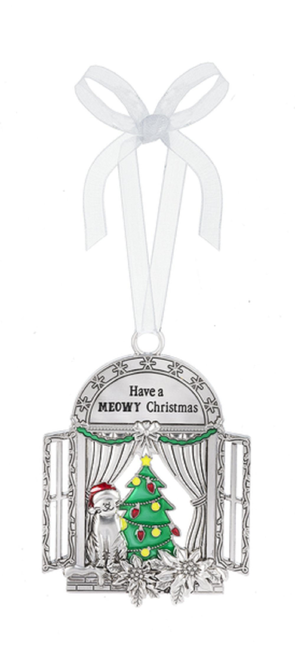 Chaussette de Noël en zinc époxy Ganz ornement métallique haut de gamme argent multi