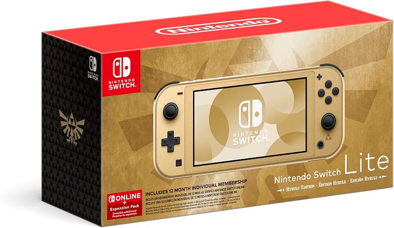 Nintendo Switch Lite: Edición Hyrule - 32 GB (con bono de 12 meses en línea + paquete de expansión)
