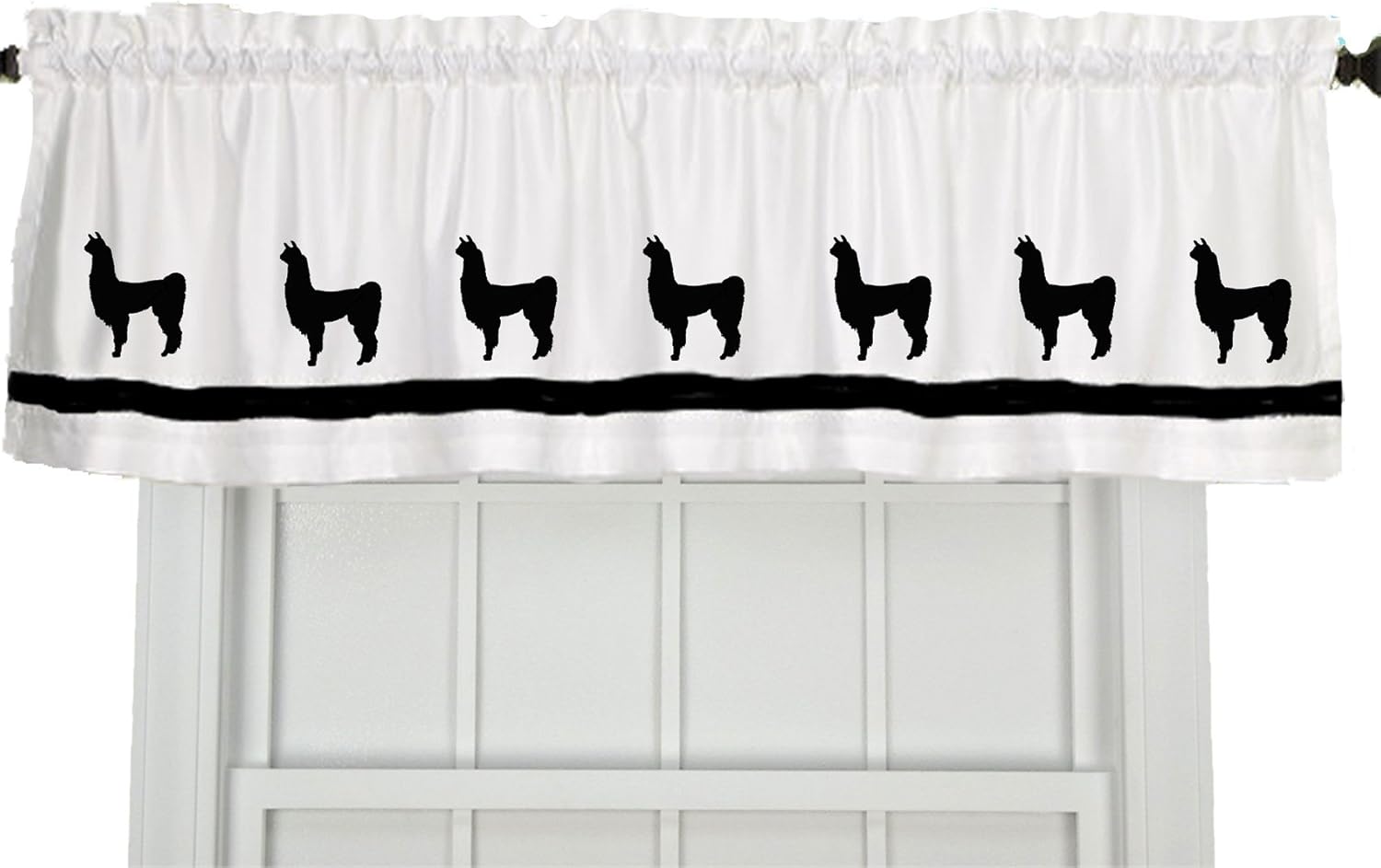 Llama Window Valance/Window Treatment - In Your Choice of Colors - Custom Made
