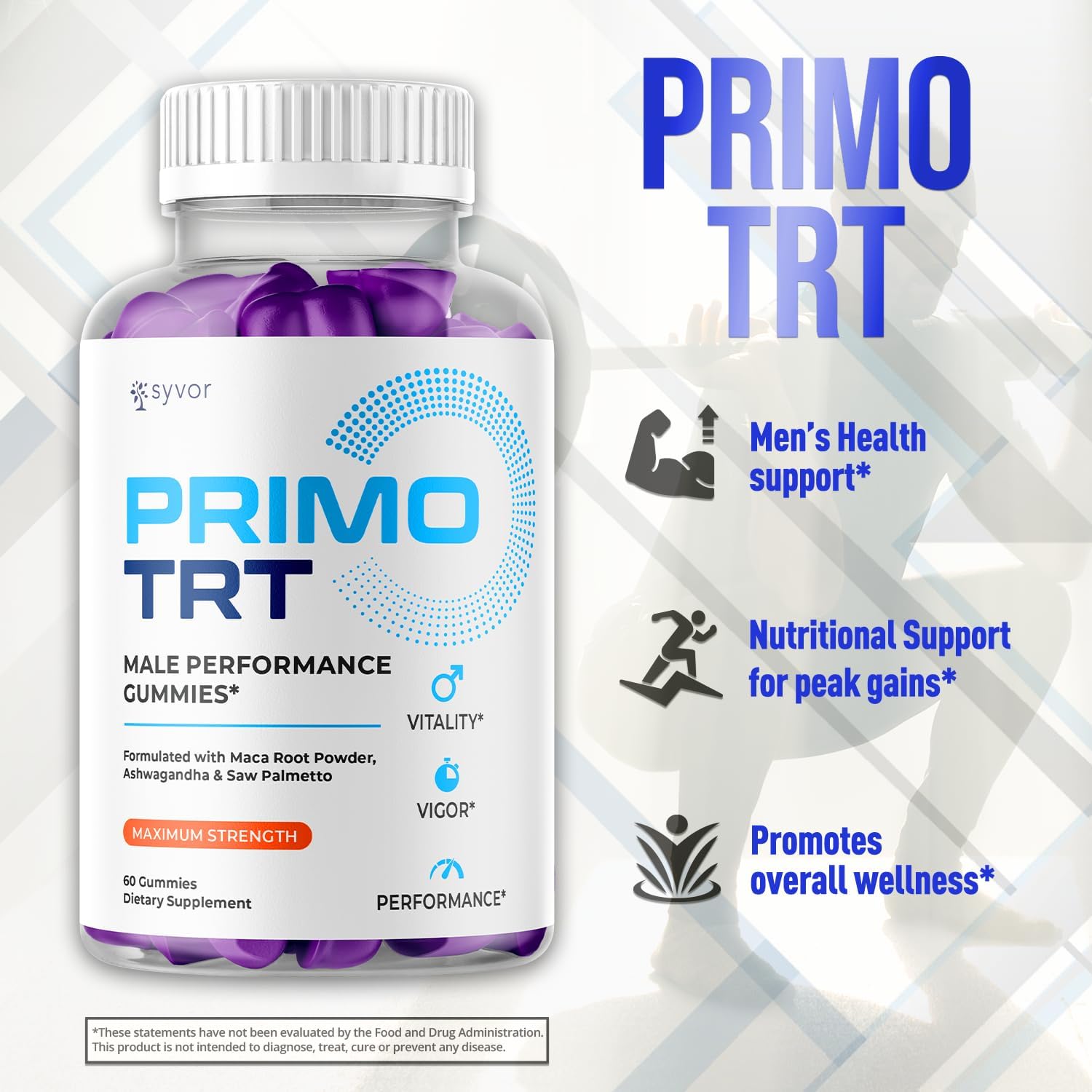 (3 Pack) Primo TRT Gummies for Men, Official Primo TRT Male Performance Gummys with Maximum Strength Ingredients, Advanced PrimoTRT Male Health Support Supplement with Premium Vitamins (180 Gummies) - Image 4