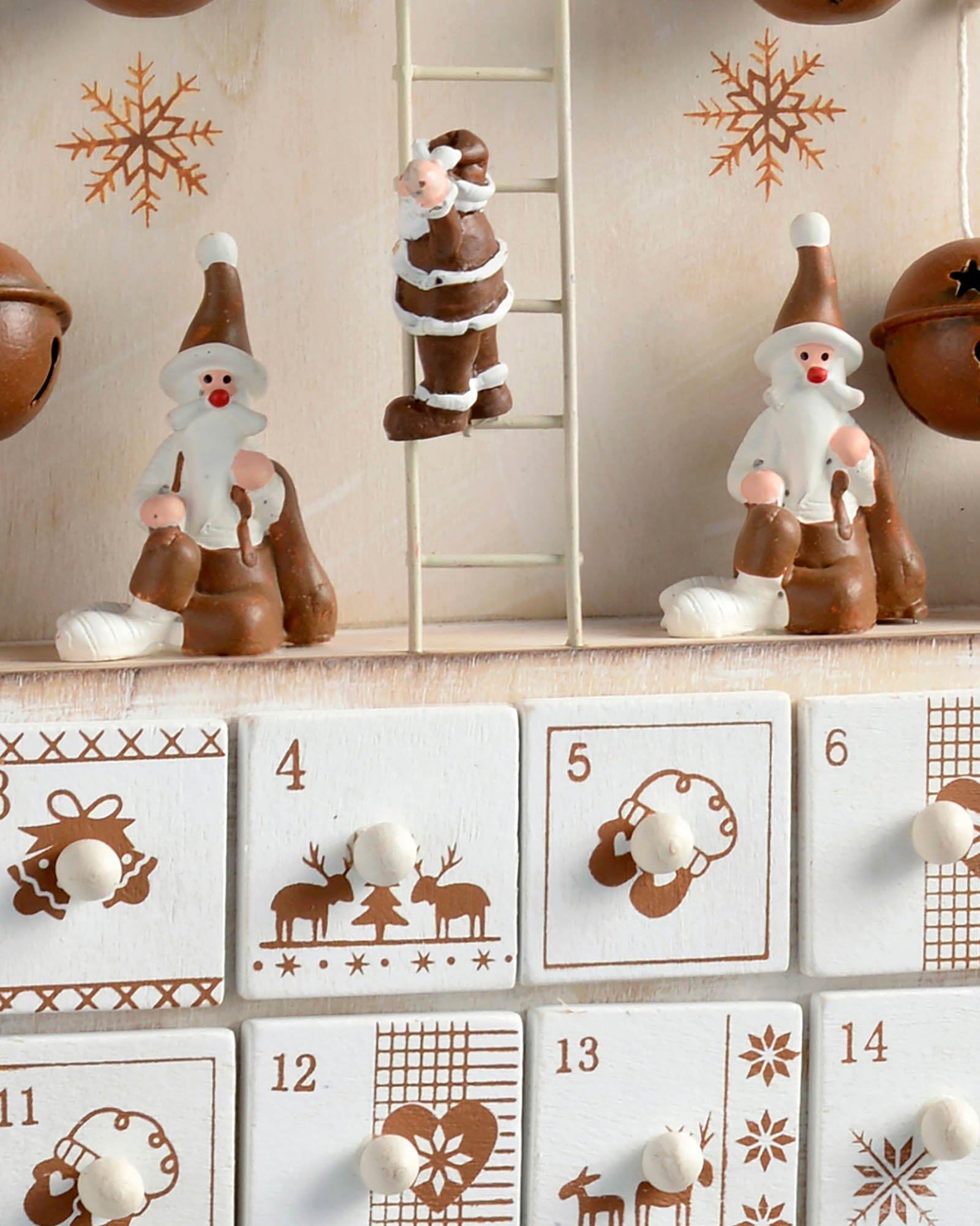 WeRChristmas – Árbol de Madera Calendario de adviento de Navidad, Natural, Beige, 40 cm