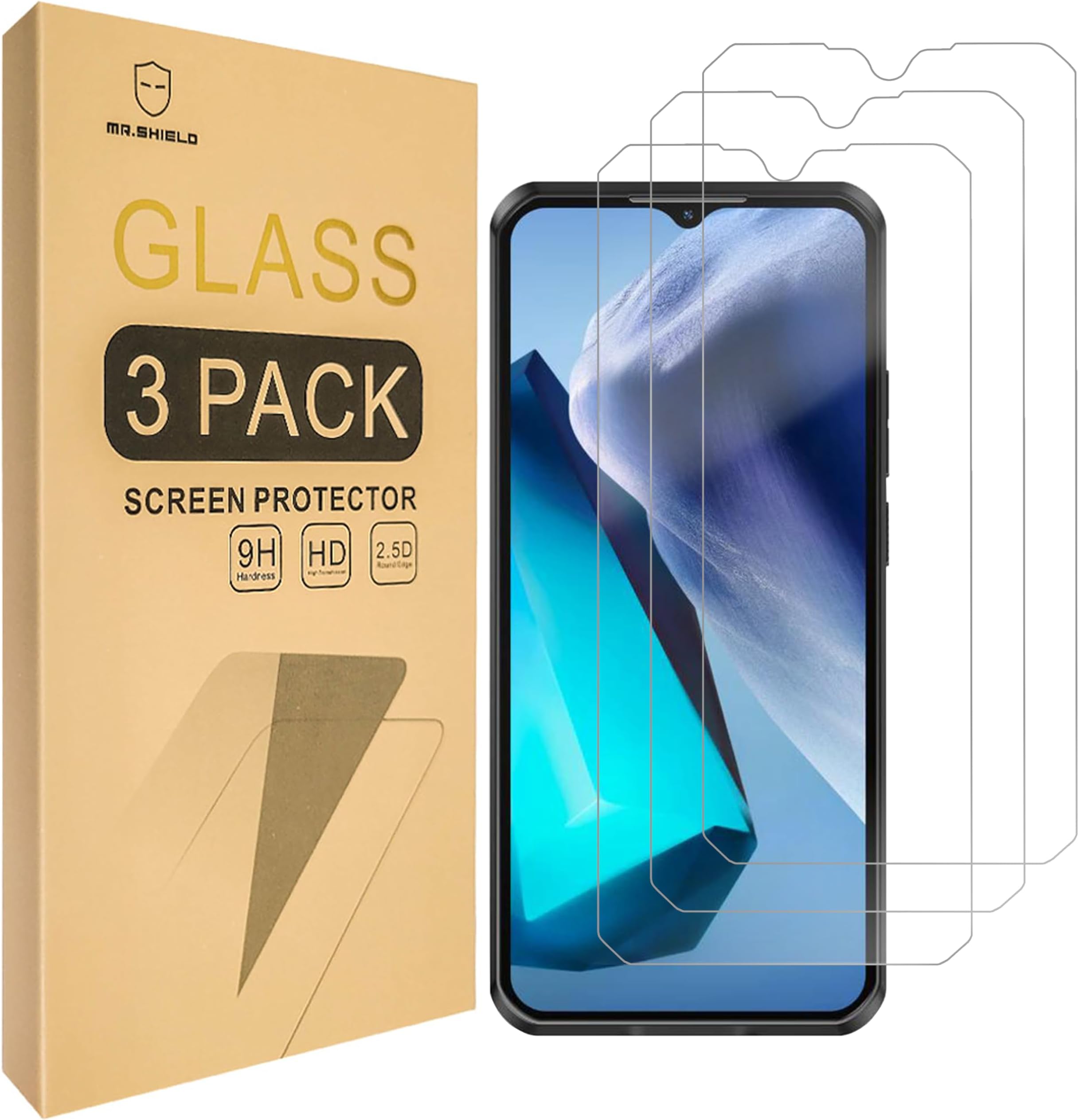 Mr.ShieldScreen Protector compatible with Oukitel WP50 [Tempered Glass] [3-PACK] [Japan Glass with 9H Hardness]