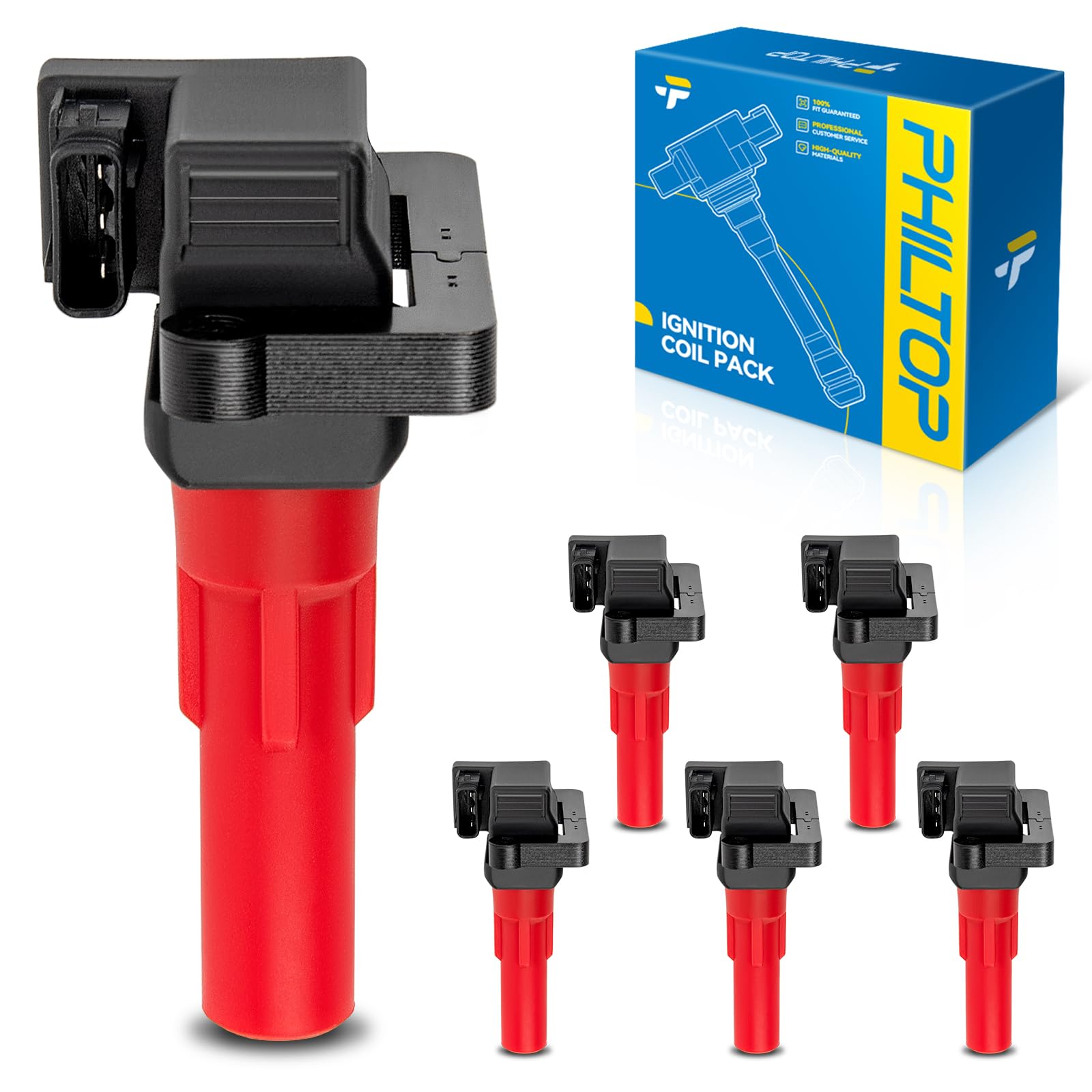 PHILTOP UF666 Ignition Coil Pack Fit for 2010-2019 Subaru Outback 3.6L | 2010-2019 Subaru Legacy 3.6L, 2010-2014 Subaru Tribeca