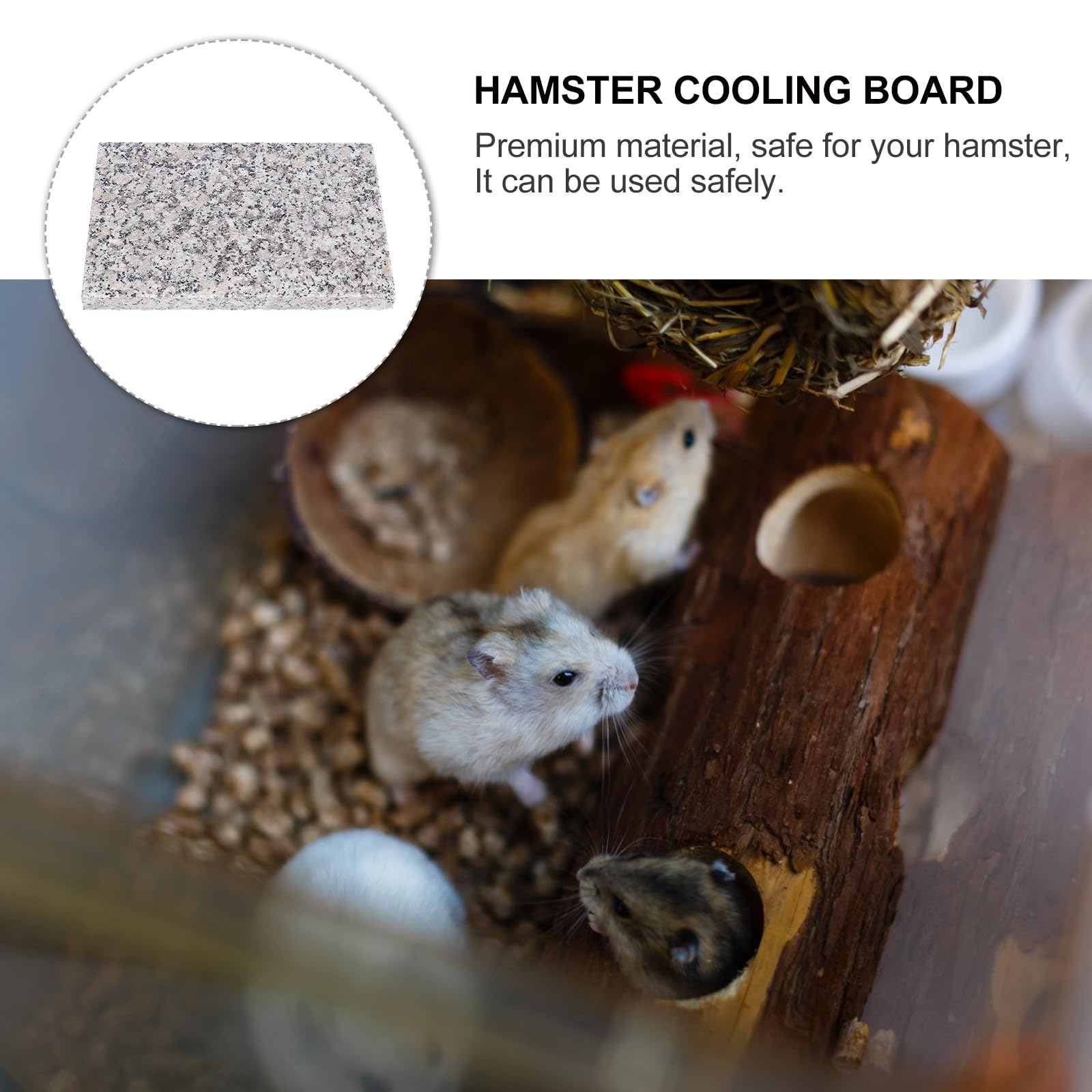 Toyvian Plaque de Refroidissement pour Hamster et Chinchillas, Taille Moyenne, Motif Marbre Aléatoire, Accessoire Portable pour Petits Animaux en Été