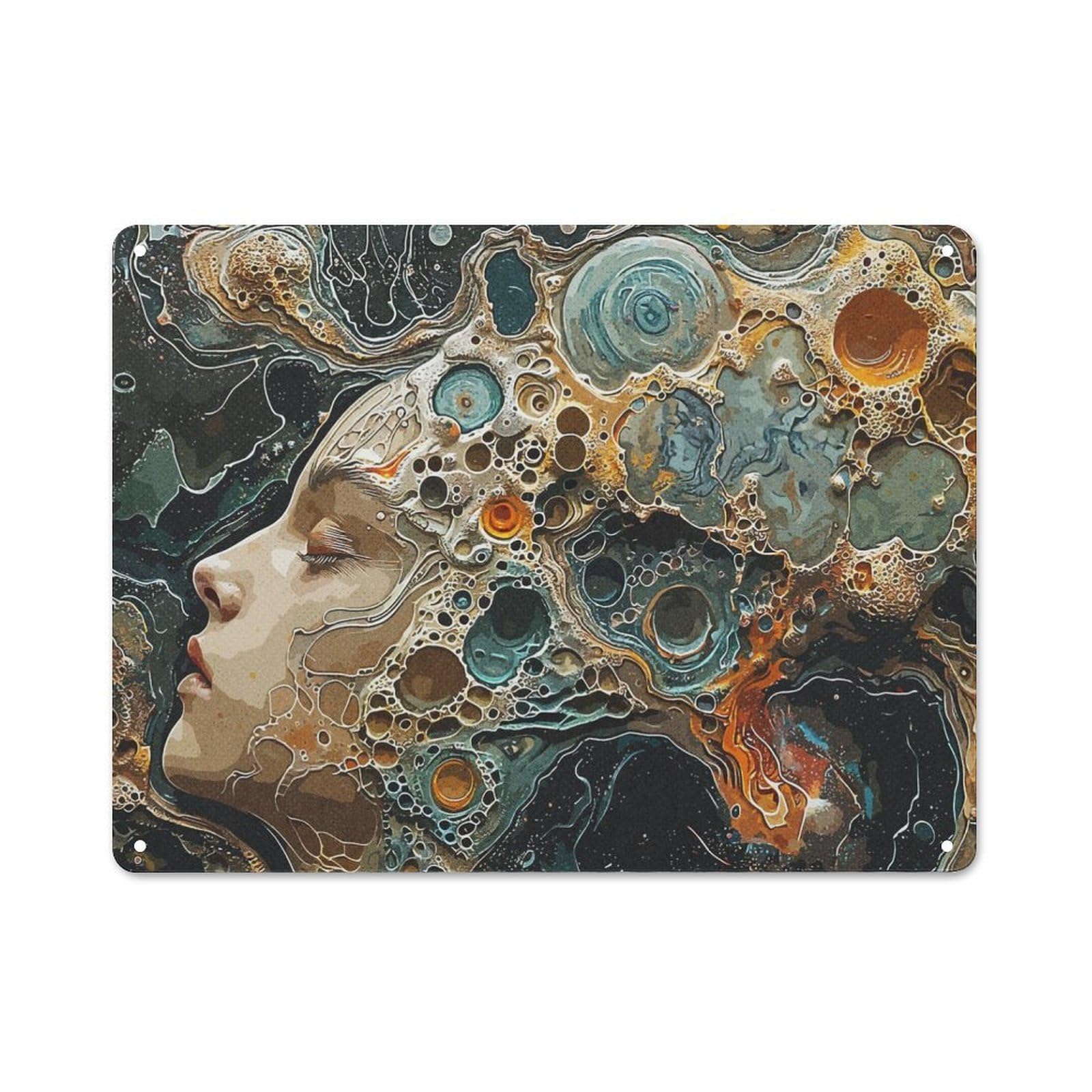 Junmoney Style-22 Abstract Landscapes Cafe Metal Sign 30X40cm, Shop Front Style Restaurant Wall Art For Takeaway, Bar, Kitchen Or Counter Area