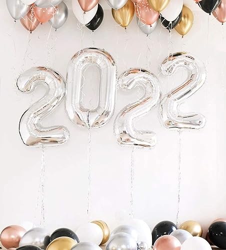 Miniatura 7 de Globos plateados de 40 pulgadas con el número 20, globos gigantes de 20 globos plateados de cumpleaños de 20 años, suministros de decoración de