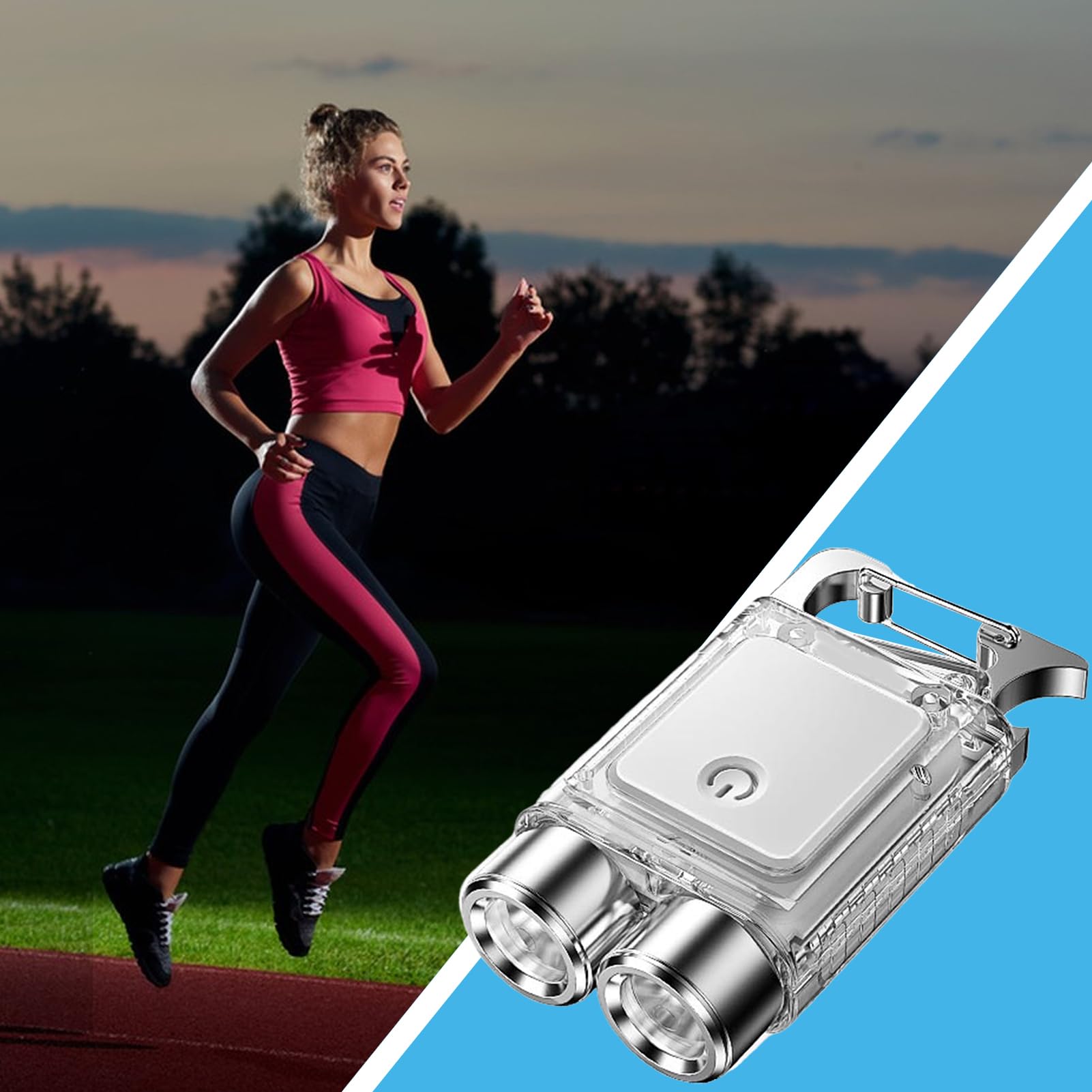 Lampe Torche Porte-clés Rechargeable USB - 200 Lumens, Portée 100m - Étanche, Mode Clignotant - Pour Randonnée, Camping - 7