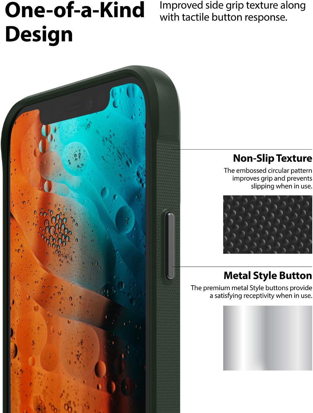 Ringke Onyx Case Compatible with iPhone 12, Compatible with iPhone 12 Pro, Tough Rugged Durable Shockproof TPU Grip Phone Back Cover Case for 6.1-inch (2020) - Dark Green