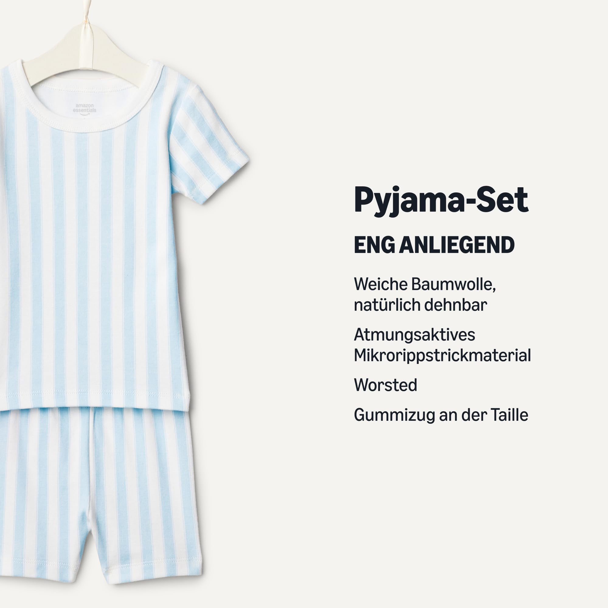 Amazon Essentials x Sofia Grainge Pyjama-Set, enganliegend, mit kurzen Ärmeln