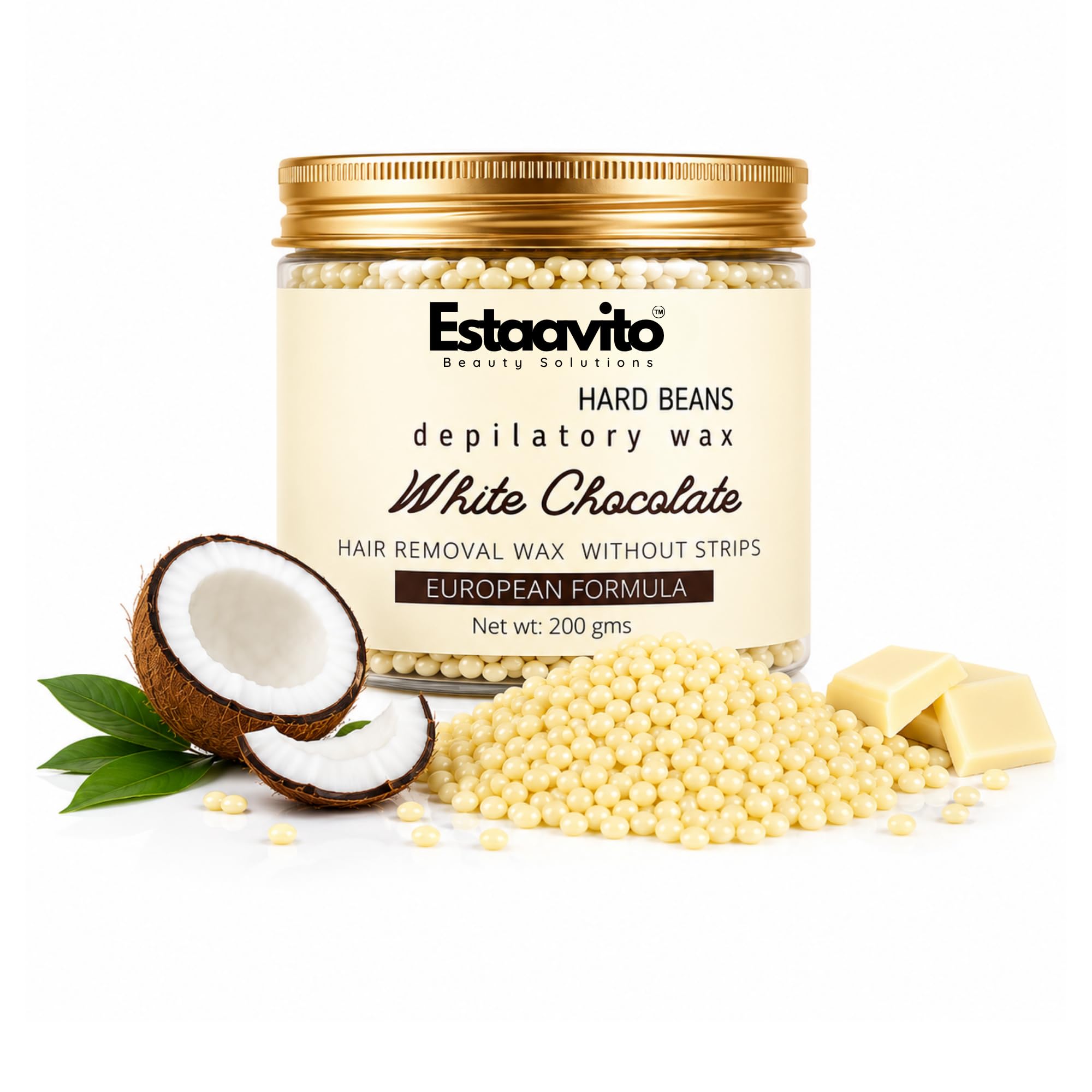 ESTAVITO Unisex Adult White Chocolate Hard Beans Depilatory Stripless Wax 200 Gm|Used For Upper Lips,Arms,Legs,Full Body |-image-30