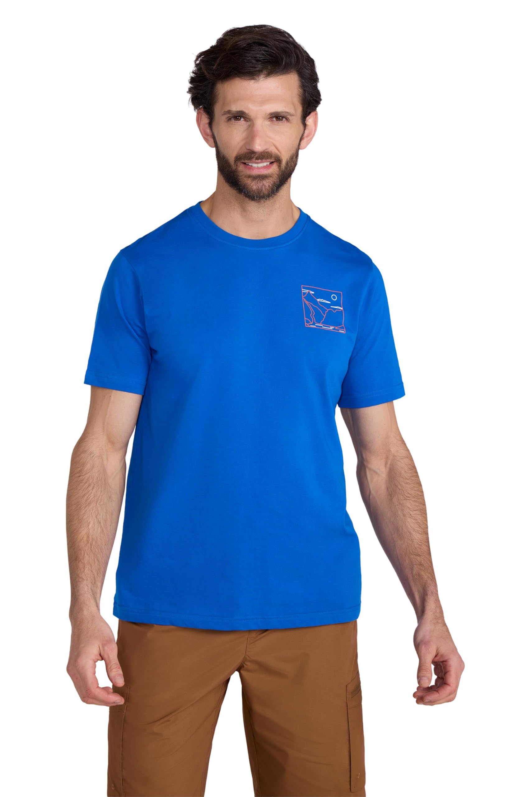 Mountain Warehouse Bike Mens Tee - Cotton T-Shirt, Lightweight Top, Breathable, Relaxed Fit - for Summer, Cycling, Outdoors & Triathlons Cobalt L