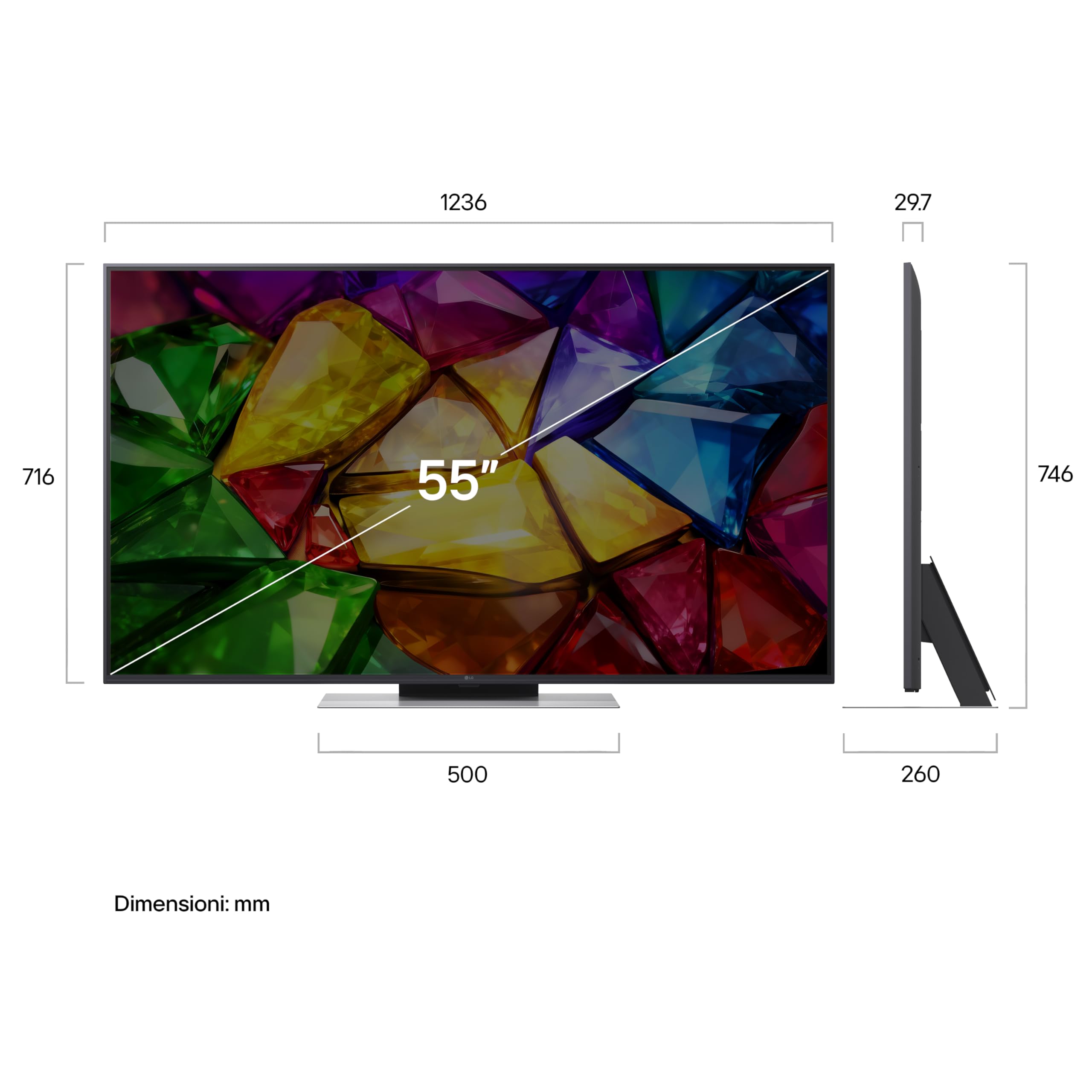 LG Mini RGB 55 pollici Serie MRGB87 55MRGB87B6B, Smart TV 4K, RGB Primary Color Pro, DualColor 100% DCI-P3/Adobe RGB, Dolby Vision & Atmos, webOS con Gemini e Copilot, Motion Booster 288, TV 2026