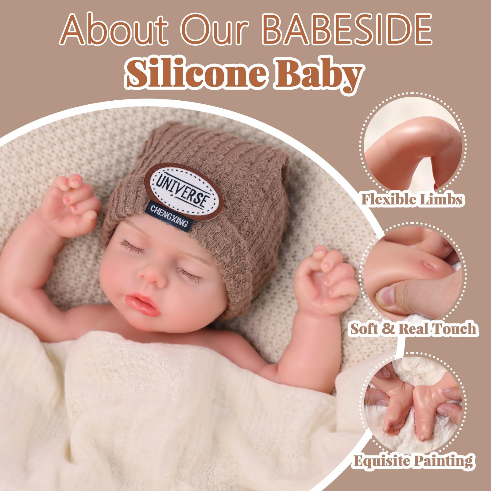JIZHI Bambole Reborn Bambino 40cm Corpo in Silicone Realistico Bambole