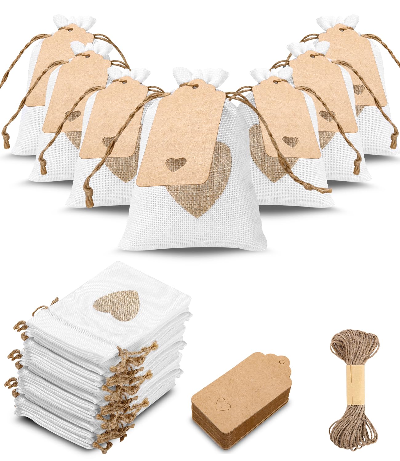 Sacchetti Di Lino Con Coulisse - 30 Pezzi 7x9 Cm - Per Regali, Matrimoni, Confetti - Foto 11