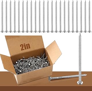 Tandefio 2 Pound Box Siding Nails Roofing Tile and Slating Rust Resistant 304 Stainless Steel Hardware Nails for Redwood Cedar Wood Siding Nail Decking Roof Slating(2 Inch)