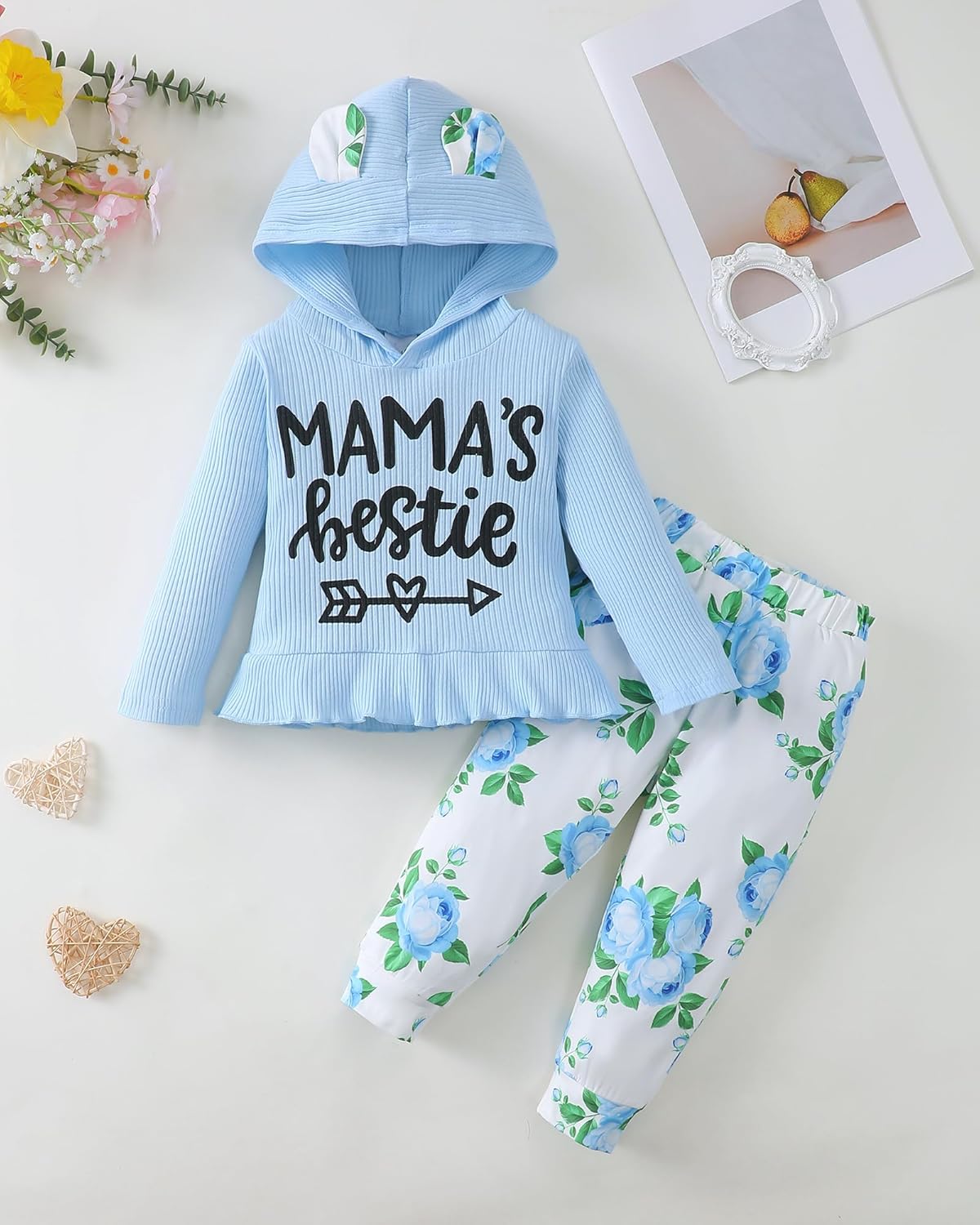 Mioglrie Toddler Baby Girl Clothes Fall Winter Sweatsuit Newborn Sweatshirt Sweat Pant Sets Outfits Infant Girls Clothing - Image 2