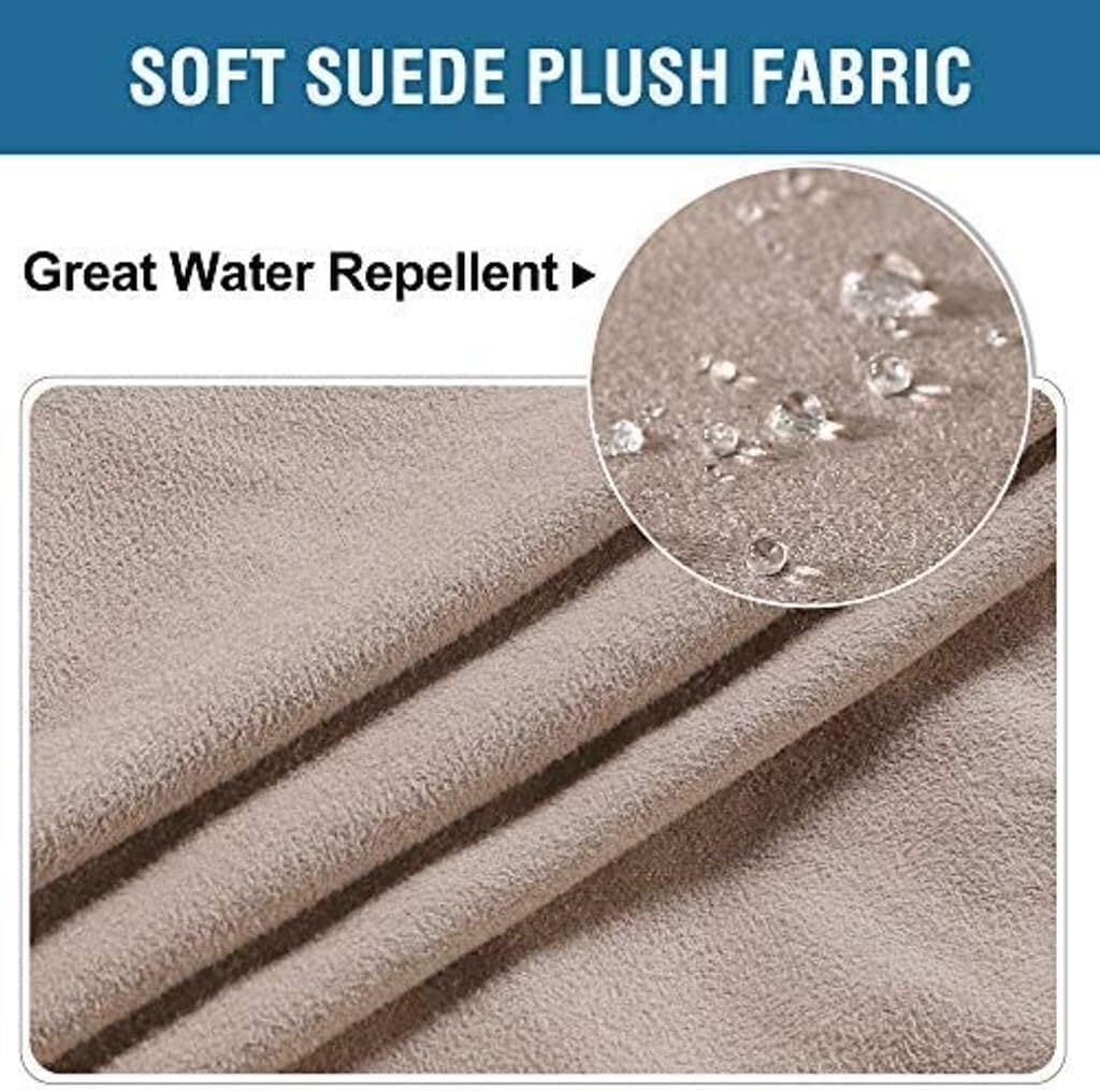 Copri Pouf Impermeabile Rettangolare - Fodera Elasticizzata Scamosciata Lavabile Per Salotto, Grigio Taglia L - Foto 2