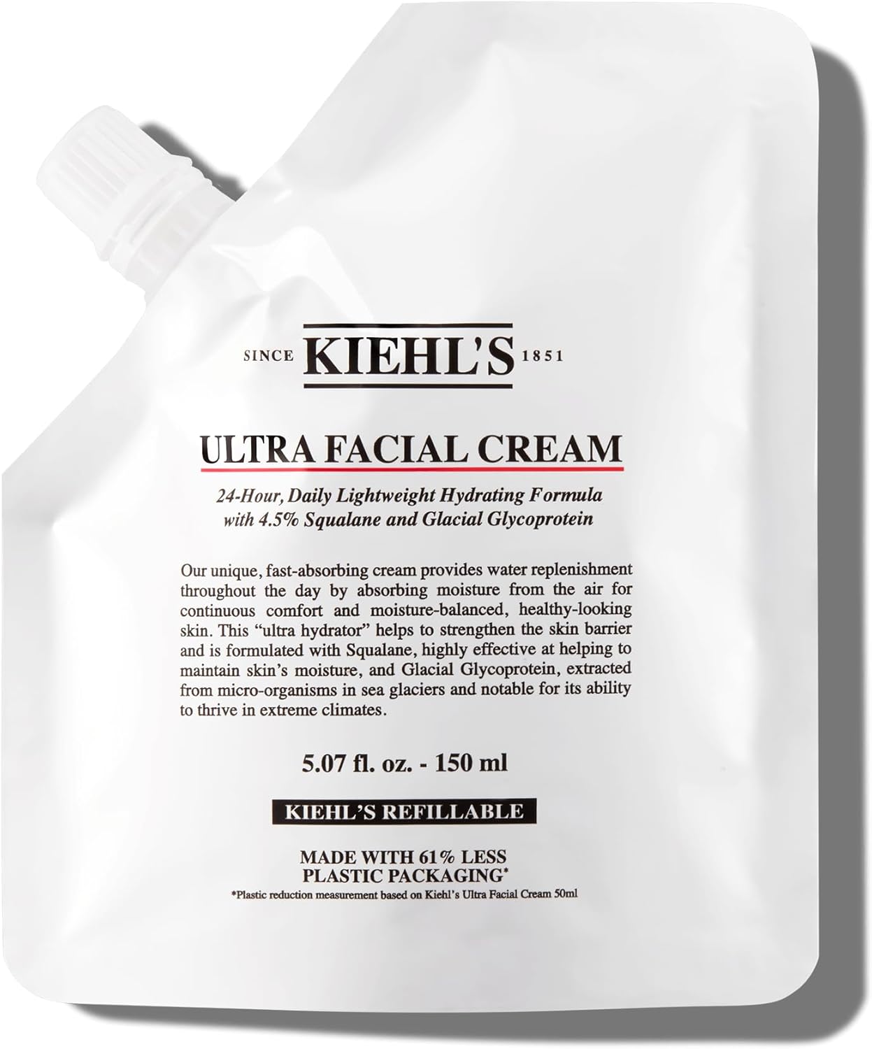 Kiehl's Ultra Facial Cream, with 4.5% Squalane to Strengthen Skin's Moisture Barrier, Skin Feels Softer and Smoother, Long-Lasting Hydration, Easy and Fast-Absorbing, Suitable for All Skin Types