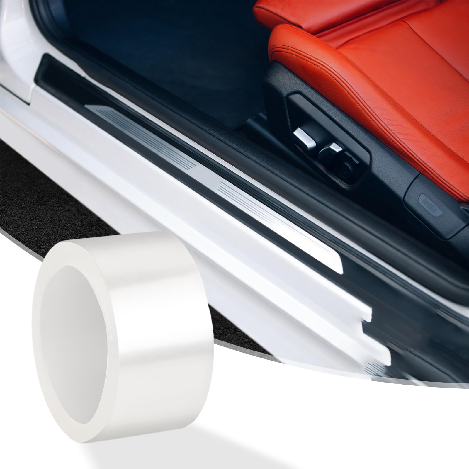 STRISCIA DI PROTEZIONE Davanzale Porta Auto In Fibra Di Carbonio Gomma - Foto 2