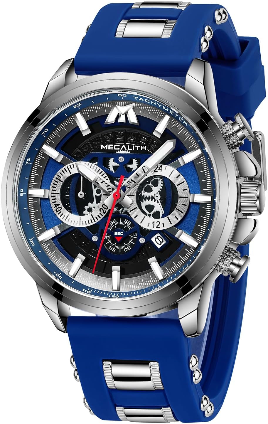EGALITH Orologio Uoo Acciaio Cronografo Argento Orologi da Polso